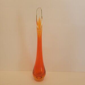 Vintage Handblown Viking Amberina Art Glass Bud Vase